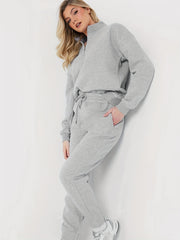 Women's Half Zip Pullover & Joggers Outfits Set