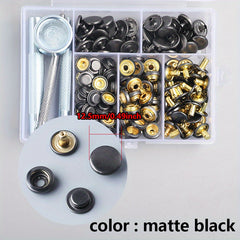 160pcs 40 Sets 5/8 Inch Leather Snap Fastener Kit Stainless Snap