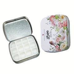Portable 12 Grid Watercolor Box Empty Paint Palette Travel Sketch Box