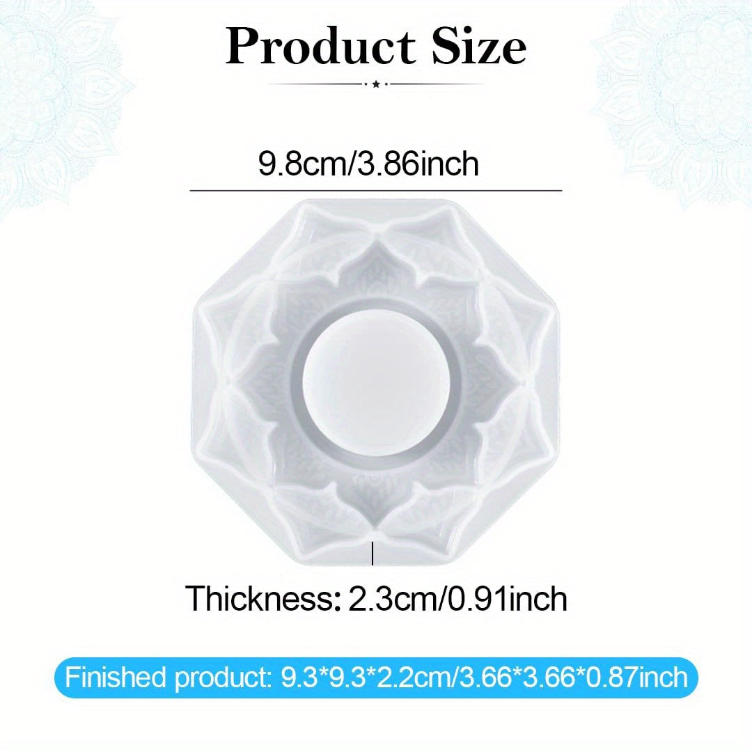 Resin Candle Holder Silicone Mould Lotus Epoxy Mold DIY Trinket Container