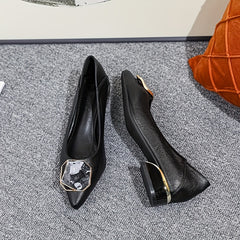 Women's Slip On Low Heel Shoes Lightweight Pointed Toe Shoes