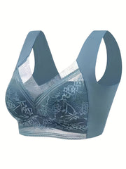 Lace Wireless Bra Full Coverage Comfy Breathable Women's Lingerie