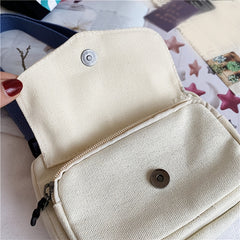 Girls Casual Drinking Bear Canvas Cross Body Bag Hand Bag With Adjustable Strap