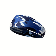 Camouflage Pattern Running Headband Moisture Wicking Elastic Band