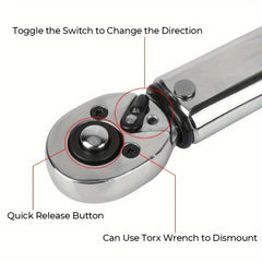 1pc Adjustable Torque Wrench 1 4'' Drive Spanner Hand Tool Car Bike Motorbike