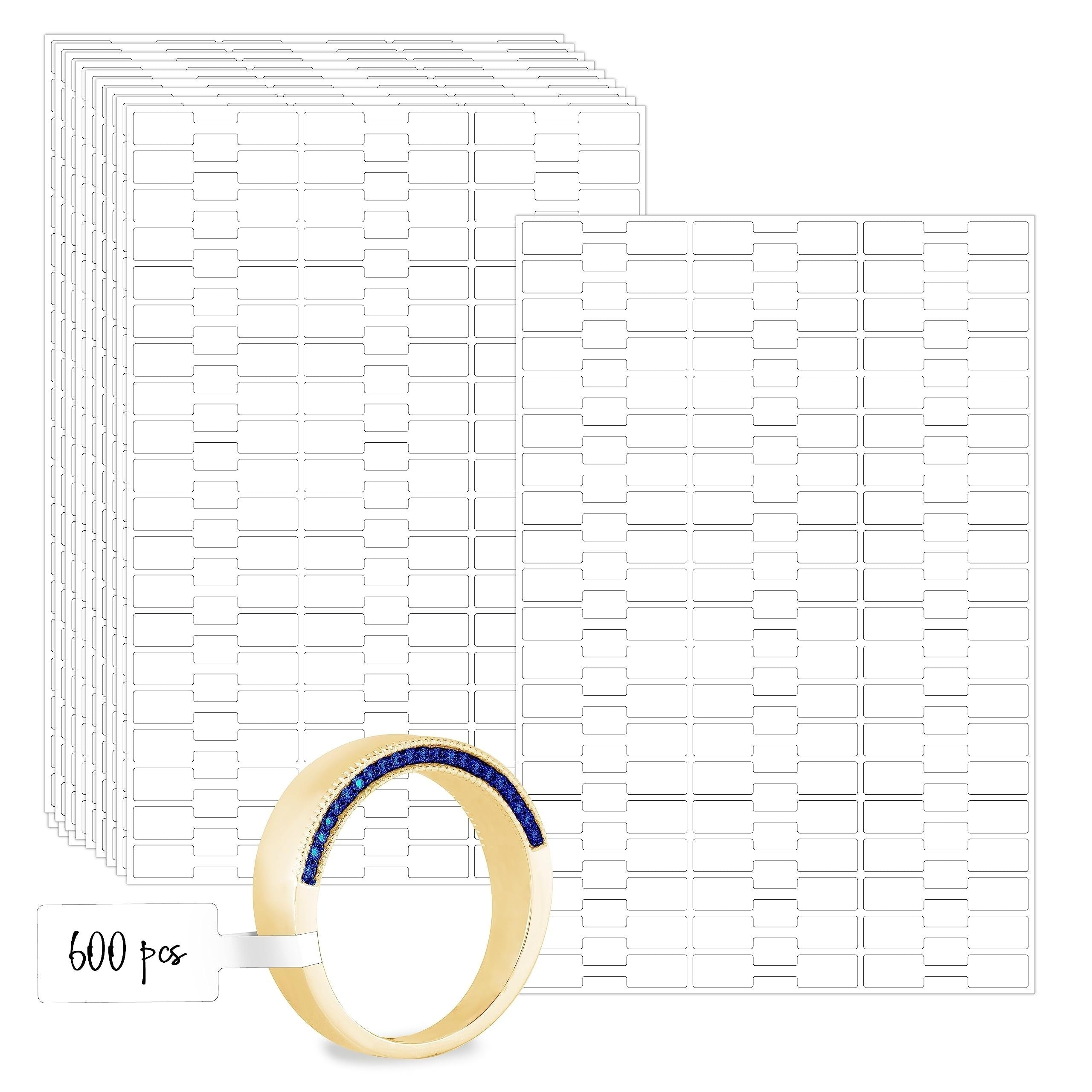 600pcs Self Adhesive Jewelry Stickers Tear Resistant Necklace Ring Labels