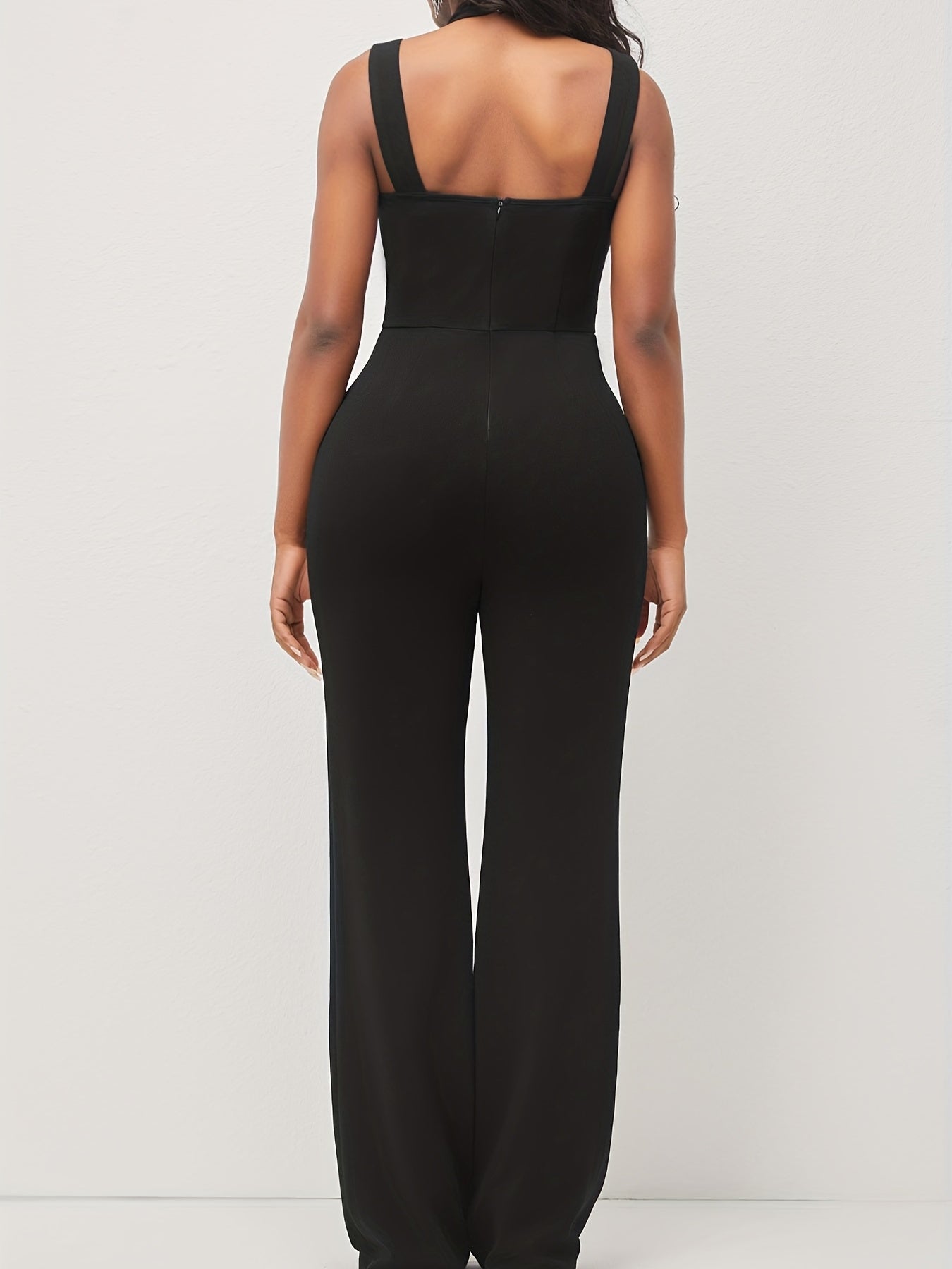 Backless Jumpsuit Solid Sleeveless Women's Clothing