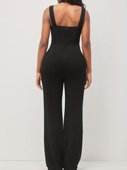 Backless Jumpsuit Solid Sleeveless Women's Clothing