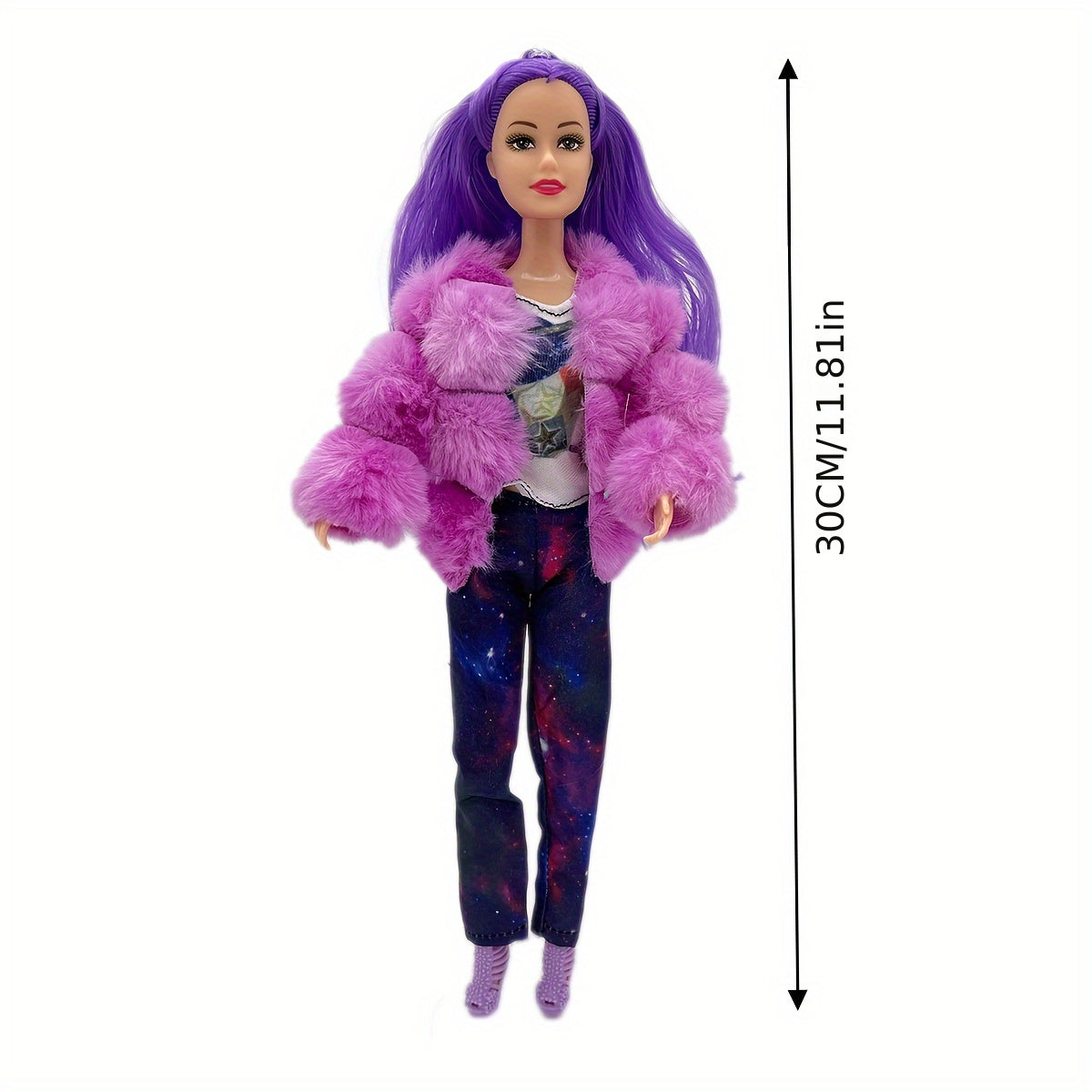 Fashionable 12 Inch Doll Winter Outfit Set Top Jacket Pants Shoes