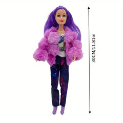 Fashionable 12 Inch Doll Winter Outfit Set Top Jacket Pants Shoes
