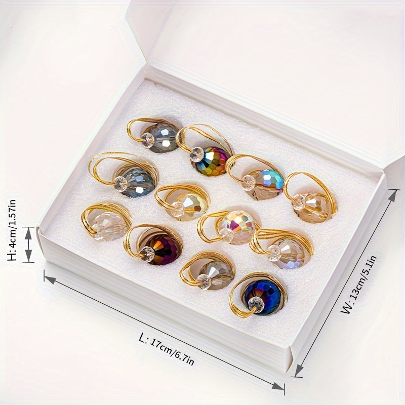 12pcs 22mm Iridescent Ball Bead Pendant Christmas Tree Crystal Ball