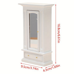 1:12 Dollhouse Wardrobe Mirror Locker Storage Cabinet Furniture Decor