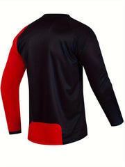 Men's Block Long Sleeve Motorcycle T-Shirt Quick Drying Breathable