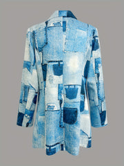 Patchwork Graphic Print Blazer Women's Outerwear