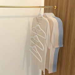 5pcs Velvet Clothes Hangers - Non-slip Design for Air Drying Wet