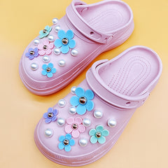 Flower & Pearl Shoe Decoration Set