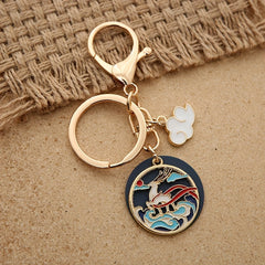 Chinese Style Alloy Koi Keychain Pendant Creative Couple Key Chain