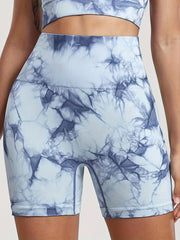 Tie Dye Butt Lifting Yoga Shorts High Waist Workout Running Activewear