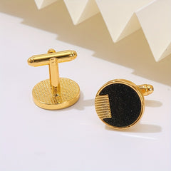 Men's Round Cufflinks Wedding Business Shirt Tie Buttons