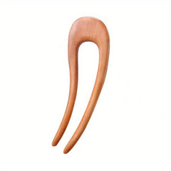 Minimalist Wood Hair Fork for Thick Hair Minimal Bun and Ponytail Holder