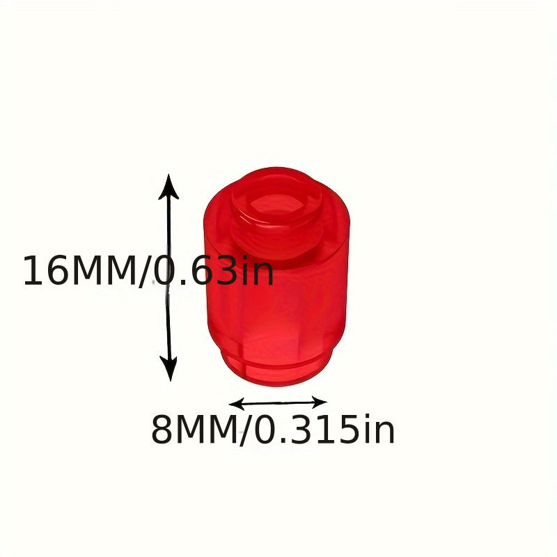100pcs Transparent ABS Building Blocks 1x1 Cylindrical Bricks