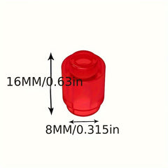 100pcs Transparent ABS Building Blocks 1x1 Cylindrical Bricks