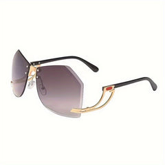 Y2K Irregular Shield Sunglasses Gradient UV400 Sun Shades