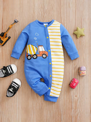 Cartoon Print Baby Romper Long Sleeve Bodysuit