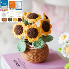 Crochet DIY Wool Flowers Kit with Tools and Accessories