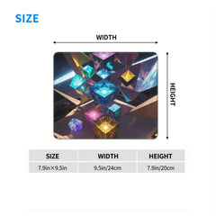 Cube Pattern Mouse Pad 24x20cm for e-Sport Home Office
