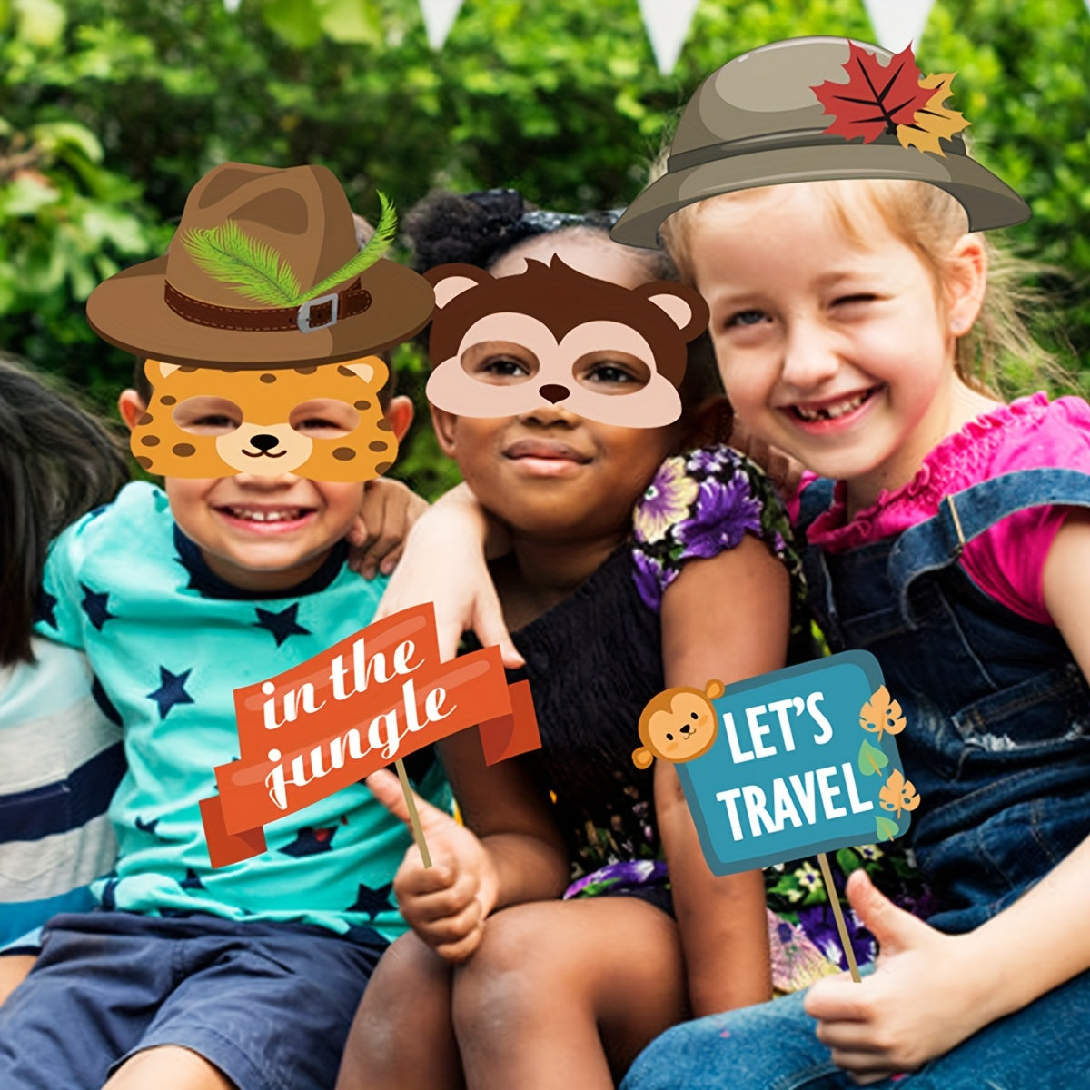 30pcs Jungle Theme Party Photo Props