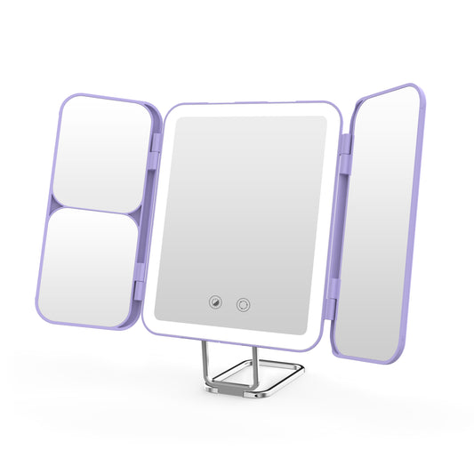 Tri Fold Makeup Mirror Vanity Mirror with 3 LED Lights X1 X3 X7 Magnification