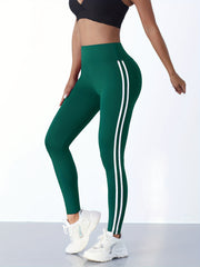 Solid Cropped Yoga Leggings Sports Fitness Running & High Stretchy Pants