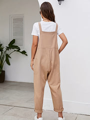 Sleeveless Jumpsuit With Pockets Women's Clothing