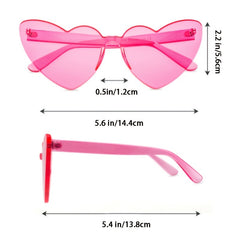 Heart Sunglasses Rimless Candy Party Glasses