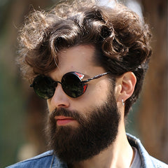 Vintage Metal Steampunk Sunglasses Polarized Round Frame Mens Womens