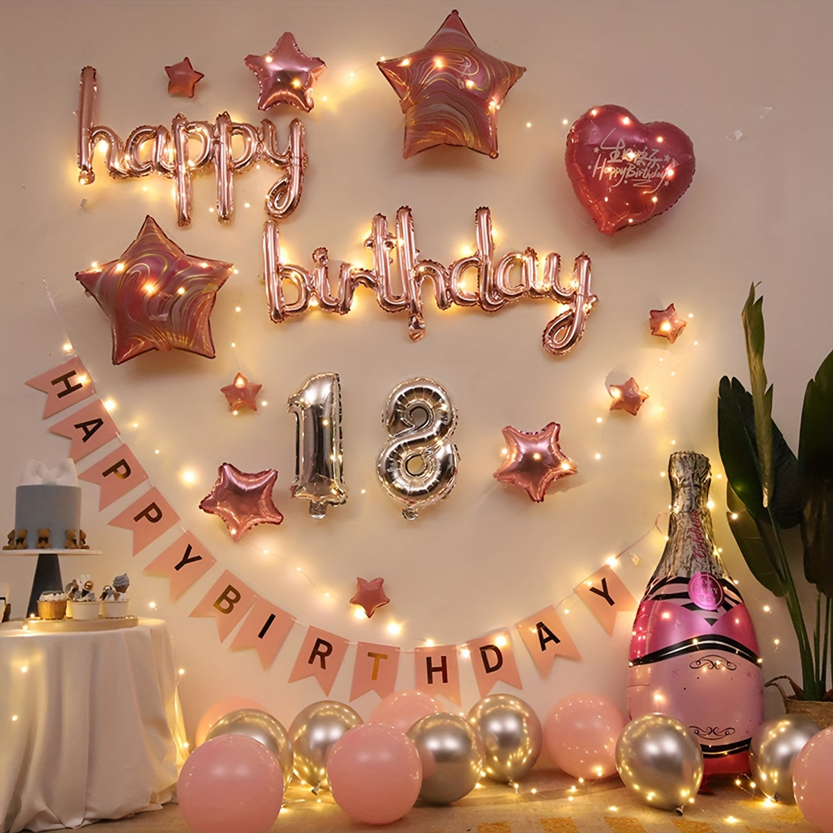 Birthday Balloons Surprise Wall Decor Set