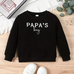 Toddler Kid's PAPA'S BOY Sweatshirt Long Sleeve Top Crew Neck Pullover