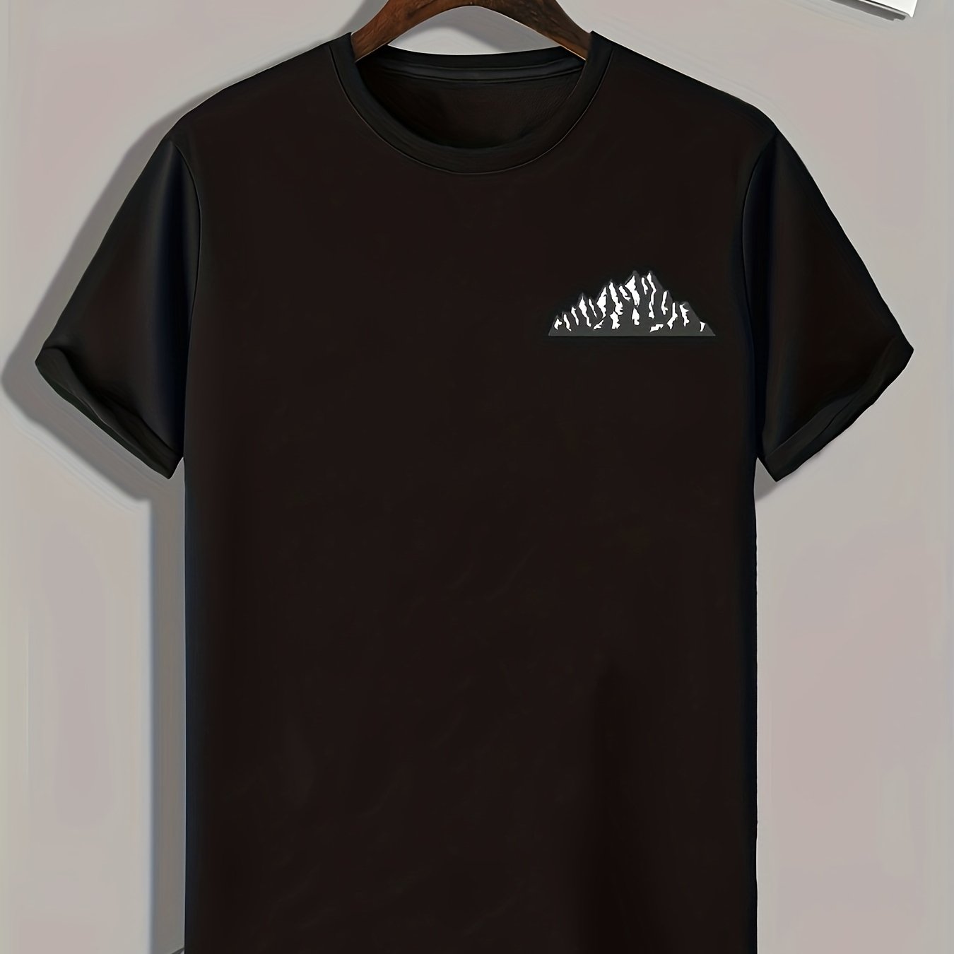 Mountain Print Men's Comfy T Shirt for Outdoor Summer