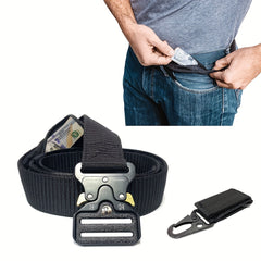2in1 Military Nylon Belt With Hidden Pocket Metal Quick Release Buckle