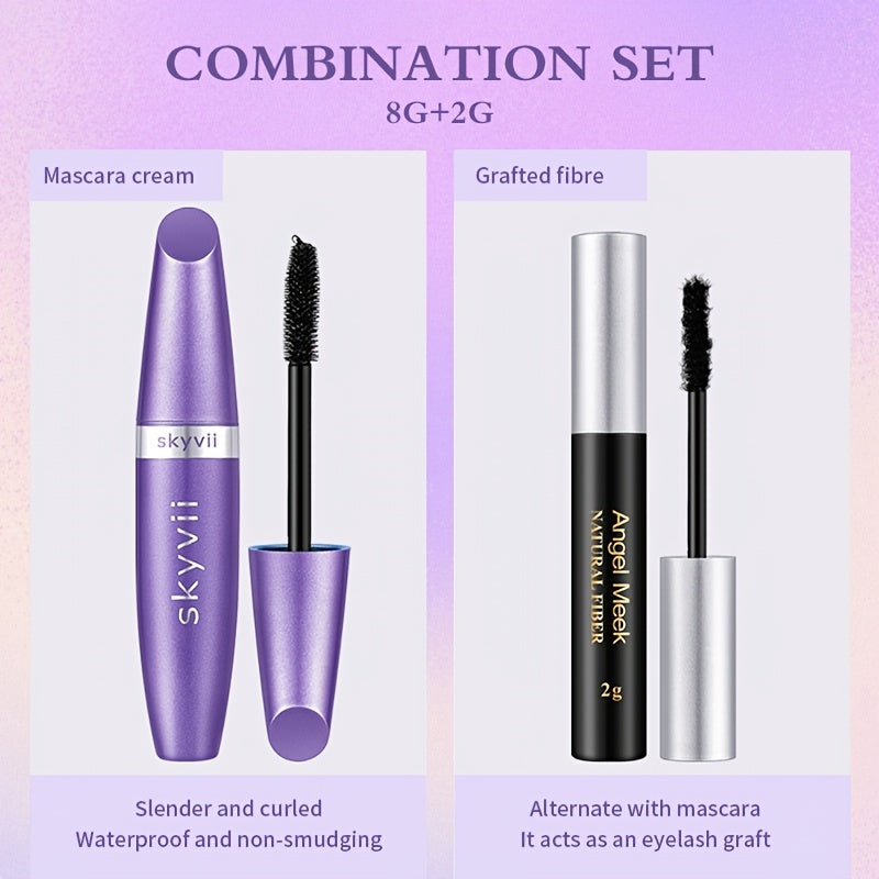 Fiber Mascara Set Waterproof Long Lasting Makeup