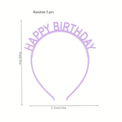 5pcs Happy Birthday Headbands Party Supplies