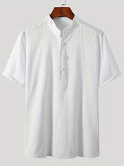 Men's Casual Short Sleeve Shirt for Summer Vacation