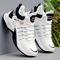 Men's Color Block Basketball Shoes Non Slip Lace Up Sneakers