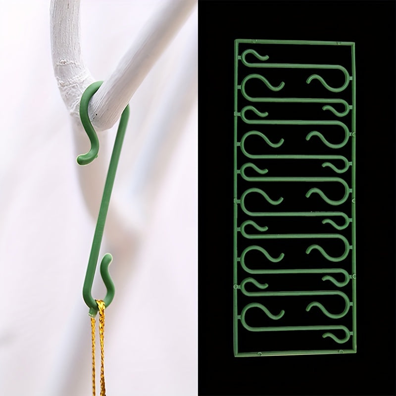 50pcs Green Christmas Party Hooks for Tree and Window Decorations