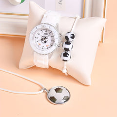 3pcs LED Sports Watch Set for Boys Soccer Theme