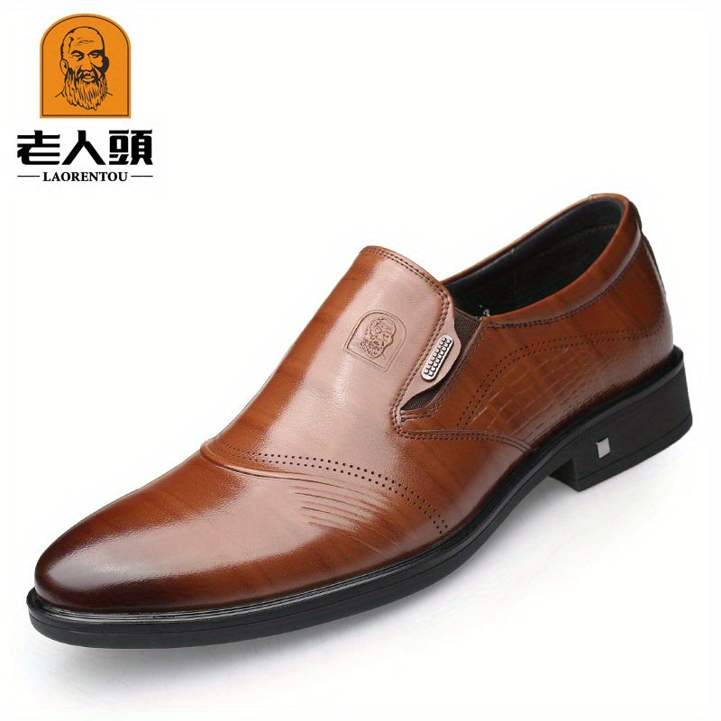 LAORENTOU Men's Slip On Formal Shoes Wear resistant Non Slip Smart Casual Shoes