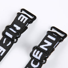 Letter Print Bra Shoulder Straps Elastic Adjustable Underwear Straps