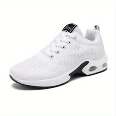Women's Breathable Mesh Sneakers Casual Lace Up Air Cushion Shoes Comfortable