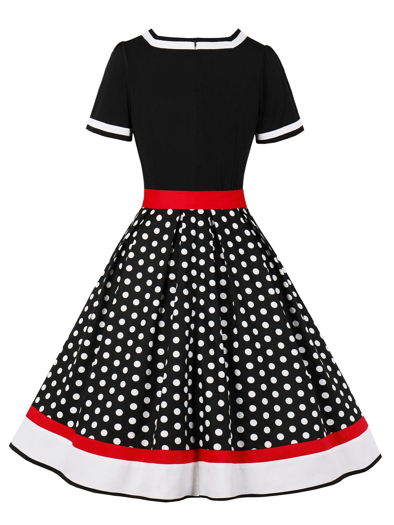 Polka Dot Belted Retro Dress